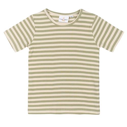The New Siblings GOTS Uni Tee Tea Striped | Grønn | 98 cm
