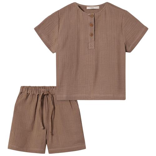 Fliink Cha Cha Sæt Med Shorts Og Top Pine Bark | Brun | 6 years