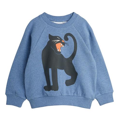 Mini Rodini GOTS Panther Sp Melange Sweatshirt Blue | Blå | 80/86 cm