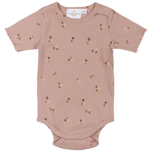 The New Siblings GOTS Odelia Ribbet Baby Body Adobe Rose Aop | Lyserød | 68 cm