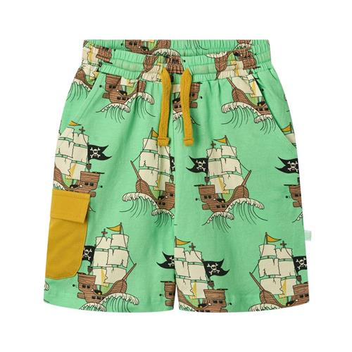 Småfolk Pirate Ships Shorts Minty Green Tea | Grønn | 1-2 years