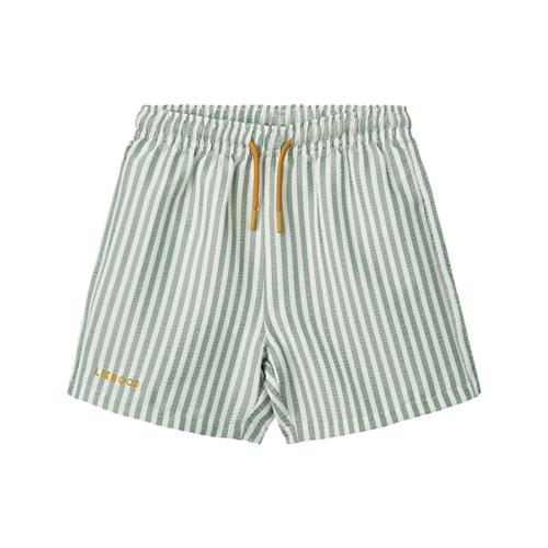Liewood Duke Board Shorts Stripe Peppermint Crisp White | Grønn | 92 cm