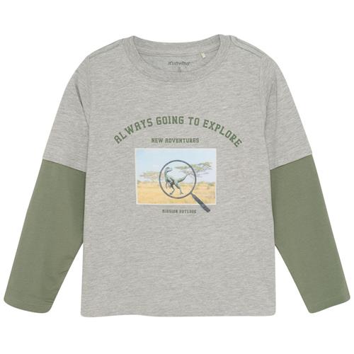 Minymo Langærmet T-shirt Grey Melange | Grå | 116 cm