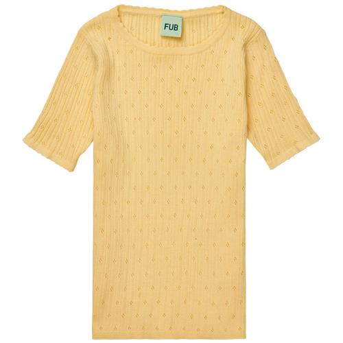 FUB Pointelle Tee Vanilla | Gul | 130 cm