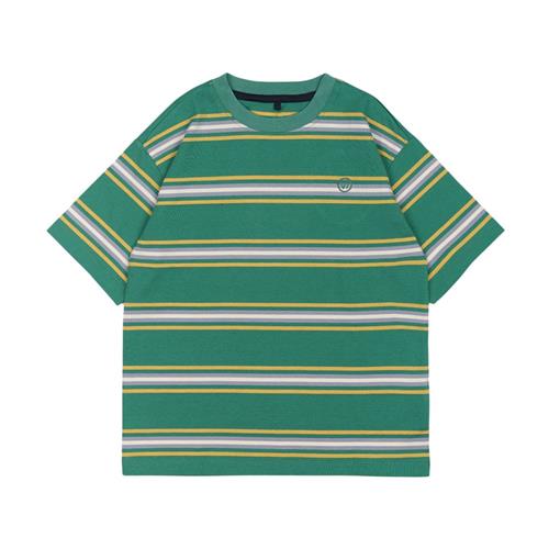 The New GOTS Oswald Tee Bottle Green Striped | Grønn | 3-4 years