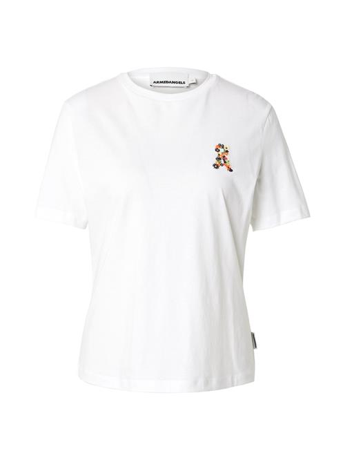 ARMEDANGELS Shirts 'Lualaa Flower'  blandingsfarvet / hvid