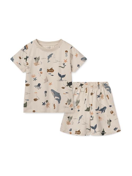 Liewood Nattøj  beige / røgblå / brun / mørkegrøn