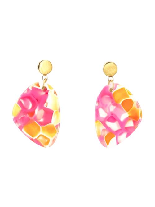 Fräulein Wunder Øreringe 'Amy'  guld / orange / pink / hvid