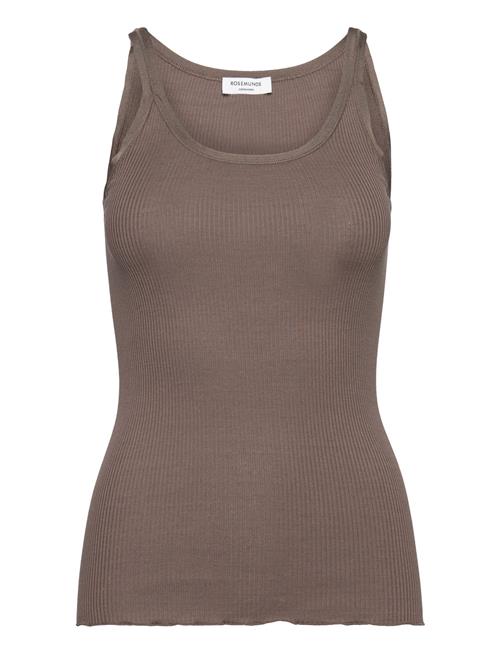 Rwbelle Silk U-Neck Strap Elastic T Rosemunde Brown