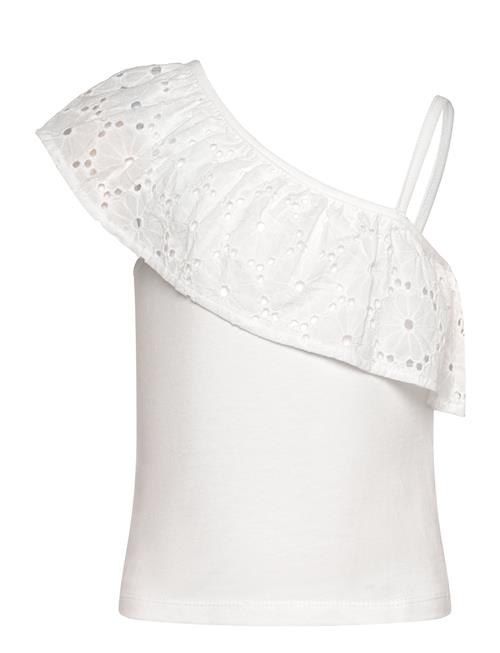 Ruffled Asymmetric T-Shirt Mango White