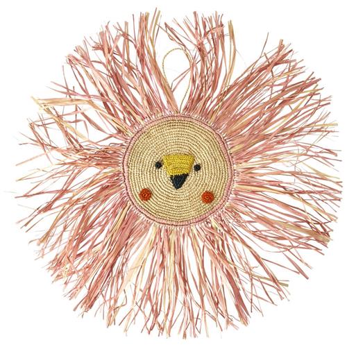 RICE Large Raffia Animal Vægdekoration Pink | Lyserød | 0