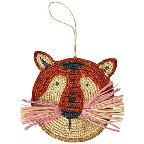 RICE Medium Raffia Animal Vægdekoration Burnt Terracotta | Brun | 0