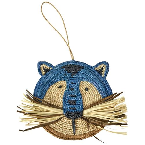 RICE Medium Raffia Animal Vægdekoration Blue | Blå | 0