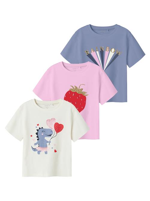 NAME IT Bluser & t-shirts 'NMFKATINKA'  røgblå / lyserød / rød / hvid