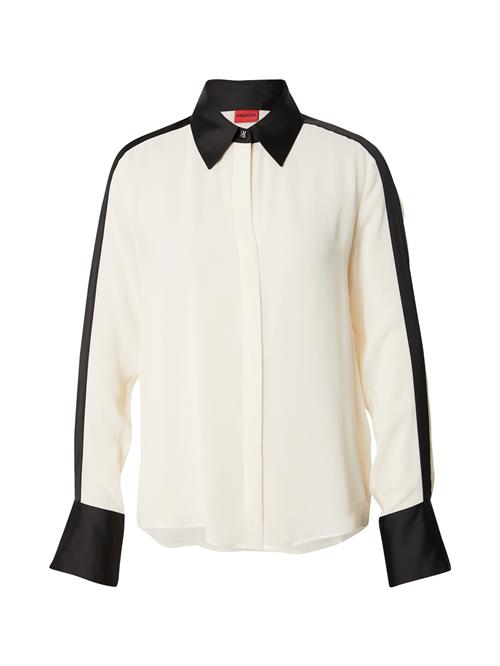 HUGO Bluse 'Etienne'  sort / uldhvid