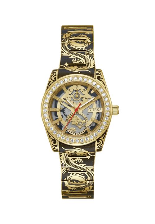 GUESS Analogt ur 'Dragoness'  guld / transparent