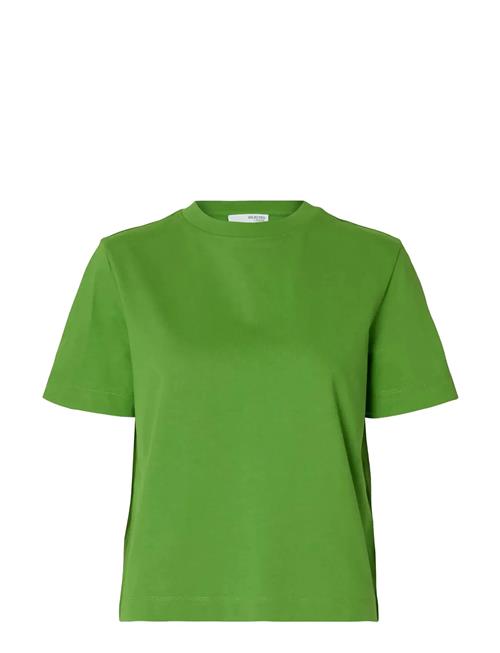 Slfessential Ss Boxy Tee Noos Selected Femme Green