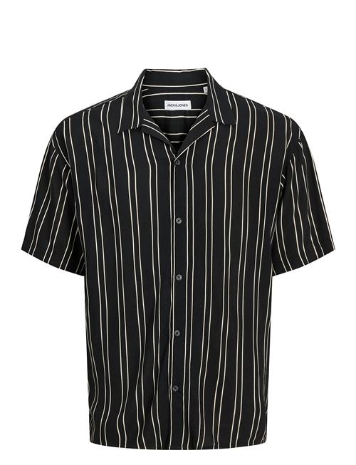 Jack & Jones Jjejeff Stripe Resort Shirt Ss Sn Jack & J S Black