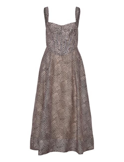 Lilah Corset Midi Dress Bardot Brown
