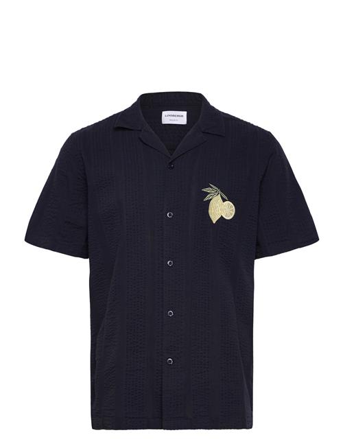 Structure Seersucker S/S Lindbergh Navy