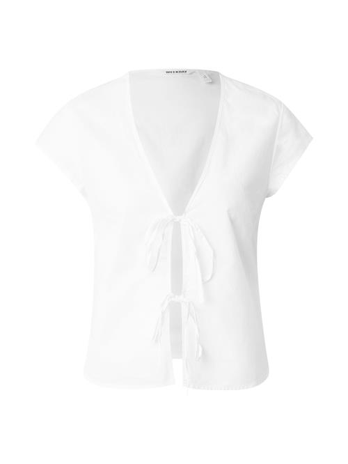 Se WEEKDAY Bluse 'Lizzard'  hvid ved About You