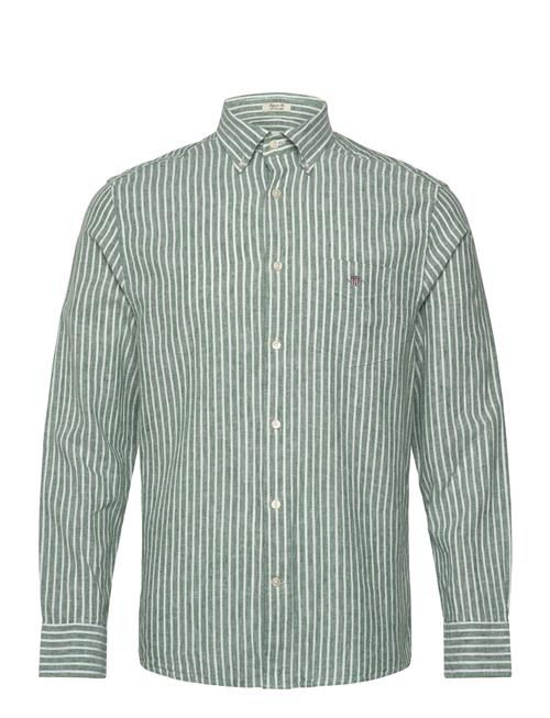 Reg Cotton Linen Stripe Shirt GANT Green