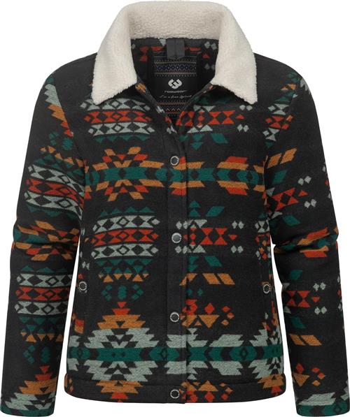 Ragwear Overgangsjakke 'Walinea Ikat'  mørkegrøn / mørkeorange / rød