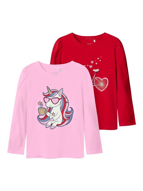 NAME IT Bluser & t-shirts 'NMFKALESJA'  opal / lyserød / rød / hvid
