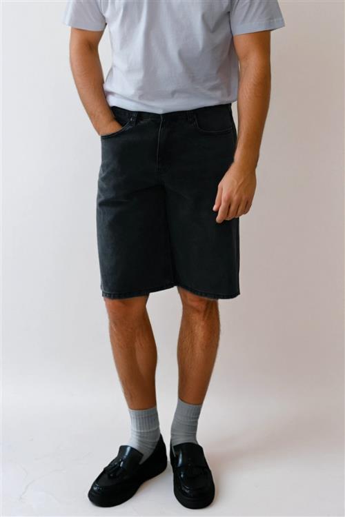Denim Shorts Loose - Sort - 34 - TeeShoppen