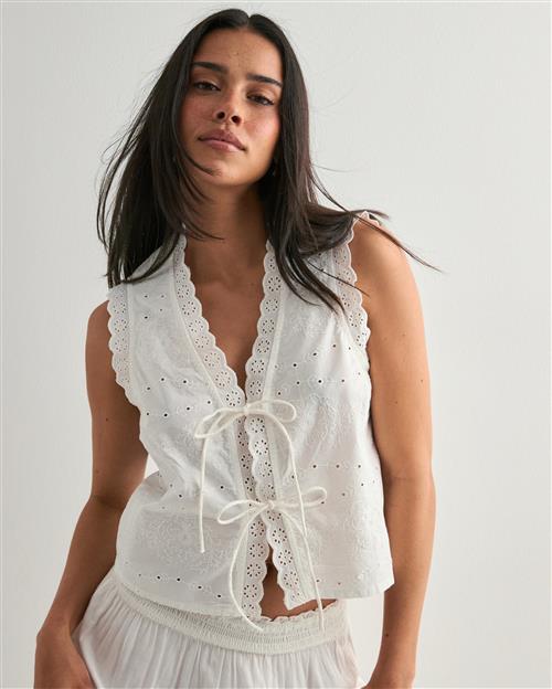 Pieces - Hvid - Pctalia Sl Tie Top Wvn