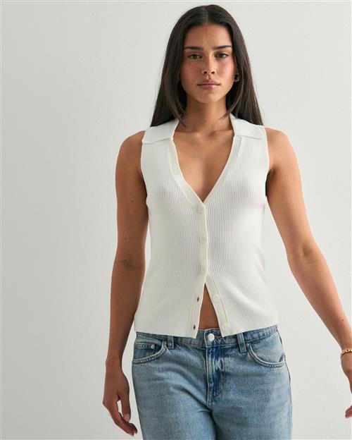 Vero Moda - Hvid - Vmwillow Sl V-Neck Polo Top