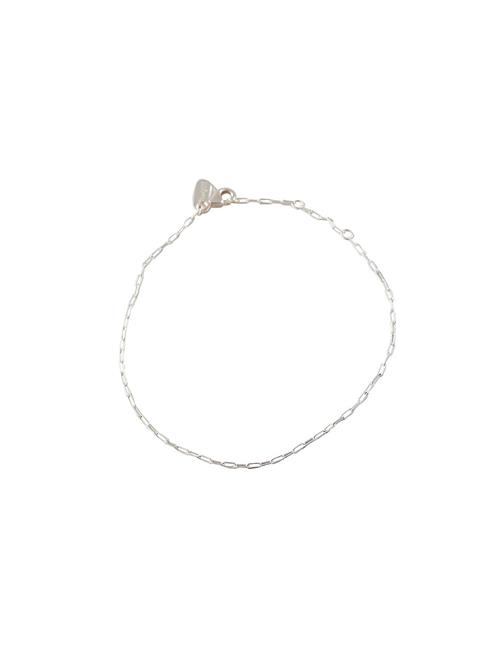 Square Link Bracelet Design Letters Silver