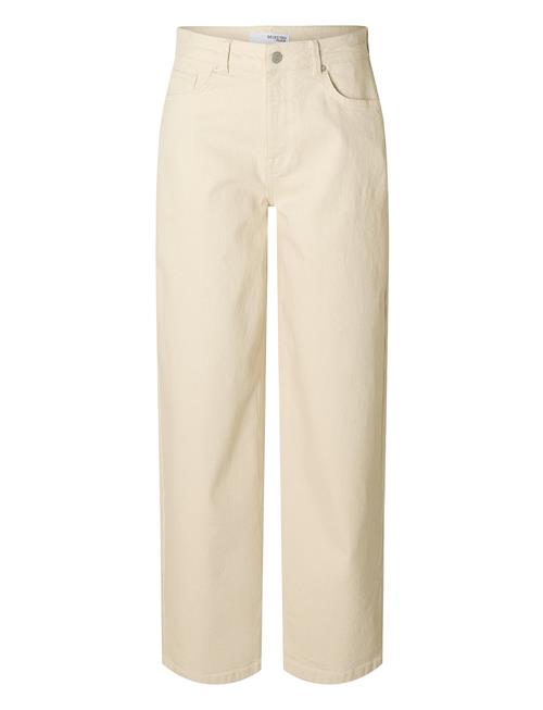 Slfalice Mw Barrel Ecru Jeans Selected Beige