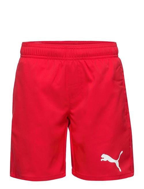Se Puma Swim Boys Mid Shorts 1P Puma Swim Red ved Booztlet