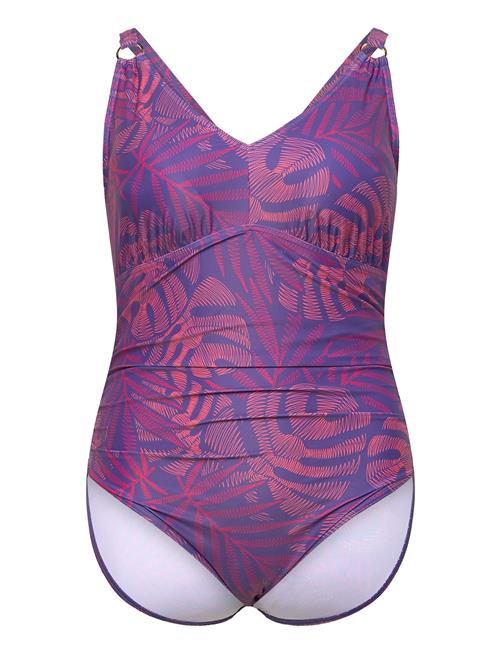 Womens Shaping Printed V Neck 1 Pc Speedo Purple