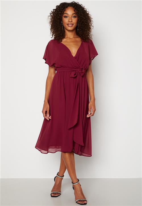 Goddiva Flutter Chiffon Midi Dress