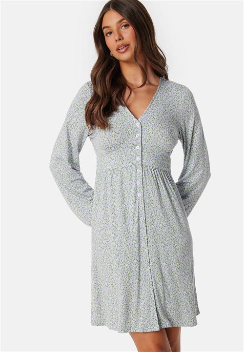 BUBBLEROOM V-neck Short Button Dress