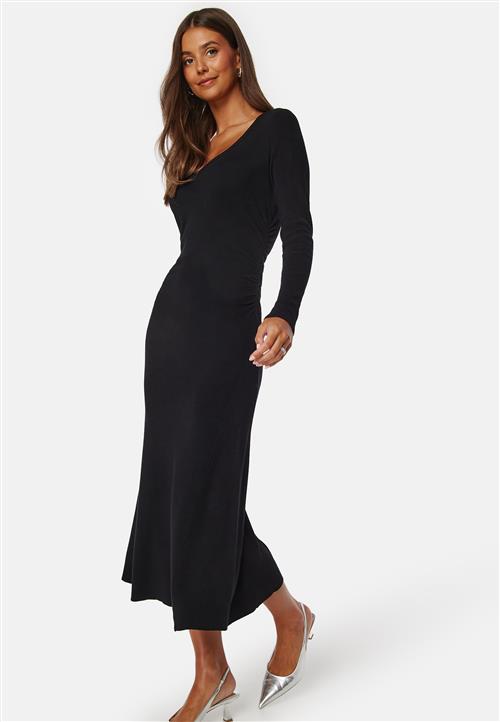 BUBBLEROOM Knitted Rouched Midi Dress