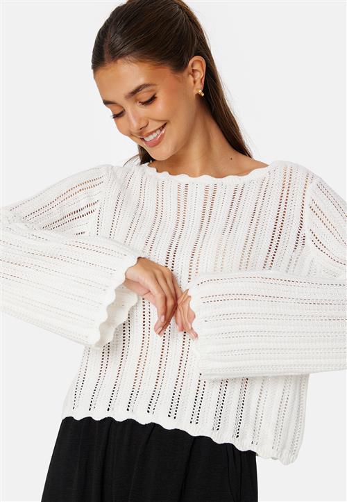 BUBBLEROOM Boat Neck Structure Knitted Sweater