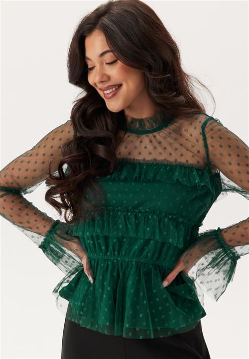 BUBBLEROOM Dotted Mesh L/S Blouse