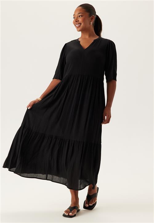 Happy Holly Puff Sleeve Viscose Dress