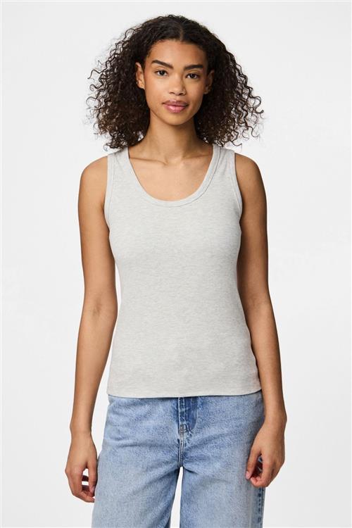 May Tank Top - Light Grey Melange - PIECES