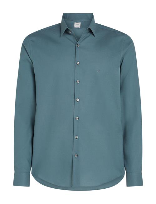Se Non Iron Tonal Strct Slim Shirt Calvin Klein Blue ved Booztlet