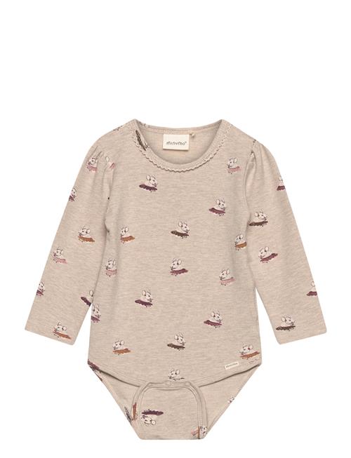 Body Ls Aop Sweat Minymo Beige