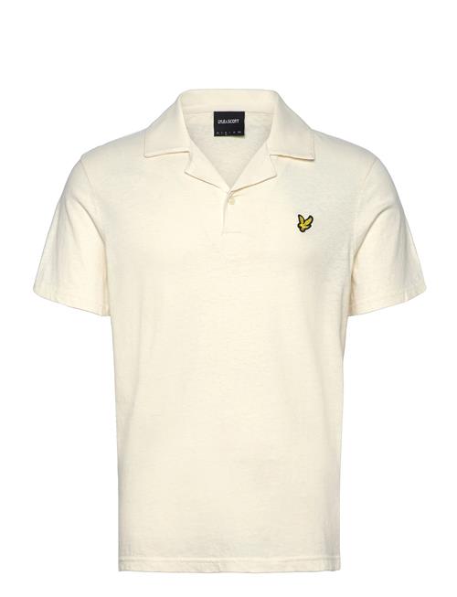 Linen Revere Collar Polo Shirt Lyle & Scott Cream