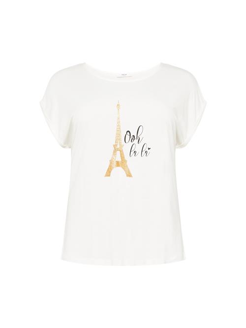 ABOUT YOU Curvy Shirts 'Fleur'  gylden gul / sort / hvid