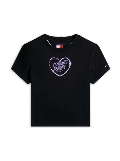 Tommy Jeans Shirts 'HEART'  lilla / sort
