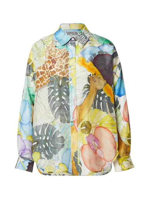 Se Essentiel Antwerp Bluse 'Hila'  camel / lyseblå / gul / fersken ved About You