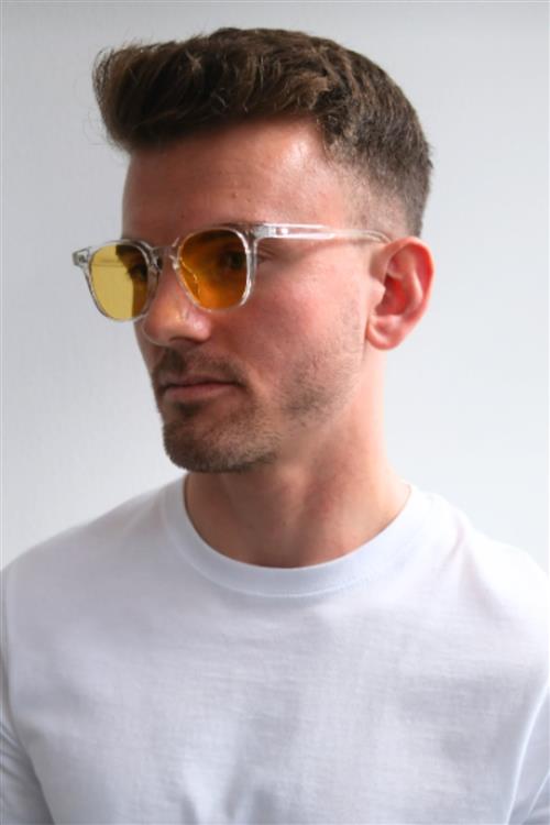 Vincent Solbriller - Hvid/Gul - TeeShoppen