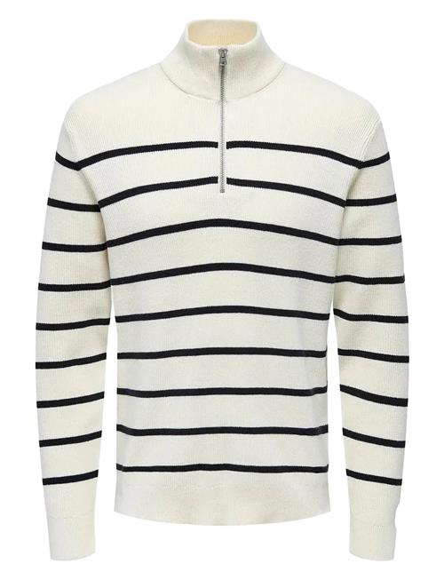 Onsphil Reg 12 Cotton Half Zip Knit Noos ONLY & SONS White